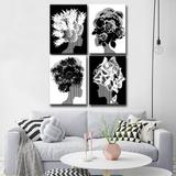 Ivy Bronx Mod Swag - 4 Piece Wrapped Canvas Print Set Metal in Black/Gray/Green | 60 H x 40 W x 1.5 D in | Wayfair IVYB1146 38354766