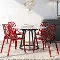 Ivy Bronx Kimonte Stacking Side Chair Plastic/Acrylic in Red | 32 H x 17.25 W x 21.5 D in | Wayfair IVYB4793 40206972