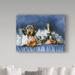 Trademark Fine Art 'Canvas' Dachshund New Years' Vintage Advertisement on Wrapped Canvas in White/Black | 35 H x 47 W x 2 D in | Wayfair