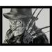 Buy Art For Less 'One Two He's Coming for You' Framed Acrylic Painting Print on Paper in Black/White | 18 H x 24 W x 1 D in | Wayfair