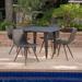 Ivy Bronx Biquele Outdoor Wicker 5 Piece Dining Set Wicker/Rattan in Brown | 29 H x 35.45 W x 35.45 D in | Wayfair IVBX2645 42418709