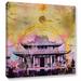 ArtWall Celestial Temple by Elena Ray Graphic Art on Wrapped Canvas in Pink/Yellow | 18 H x 18 W x 2 D in | Wayfair 0ray123a1818w