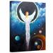 ArtWall Angel Of The Eclipse by Marina Petro Painting Print on Gallery Wrapped Canvas in Blue/Gray | 18 H x 14 W x 2 D in | Wayfair 0pet006a1418w