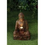 Jeco Inc. Resin Rustic Buddha Water Fountain w/ LED Light | 14.6 H x 14.8 W x 13.8 D in | Wayfair FCL153