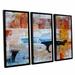 ArtWall '56' by Greg Simanson 3 Piece Framed Graphic Art on Wrapped Canvas Set Canvas in Blue/Brown/Gray | 36 H x 54 W x 2 D in | Wayfair