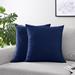 Sweet Jojo Designs Solid Navy Blue Throw Pillows Polyester/Polyfill/Synthetic | 18 H x 18 W x 2 D in | Wayfair 2P-Dec18-Stripe-NV-GY-NAVY