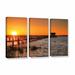 ArtWall House At the End of the Pier by Steve Ainsworth 3 Piece Photographic Print on Gallery Wrapped Canvas Set Canvas in Gray/Orange | Wayfair