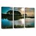 ArtWall Early Morning On Beach Drive I by Steve Ainsworth 3 Piece Photographic Print on Gallery Wrapped Canvas Set Canvas in Blue | Wayfair