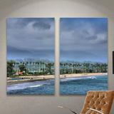 ArtWall The Beach At Santa Barbara by Steve Ainsworth 2 Piece Photographic Print on Wrapped Canvas Set Canvas in Blue | 18 H x 24 W x 2 D in | Wayfair