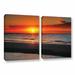 ArtWall Sunrise Over Sanibel by Steve Ainsworth 2 Piece Photographic Print on Wrapped Canvas Set Metal in Red/Yellow | 32 H x 48 W x 2 D in | Wayfair