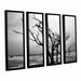 ArtWall Hanging On by Steve Ainsworth 4 Piece Framed Photographic Print on Canvas Set Metal in Black/White | 24 H x 32 W x 2 D in | Wayfair