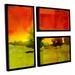 ArtWall 'Tree Study' by Greg Simanson 3 Piece Framed Painting Print on Wrapped Canvas Set Canvas in Green/Red | 24 H x 36 W x 2 D in | Wayfair