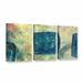 ArtWall Blue Golds by Elena Ray 3 Piece Painting Print on Wrapped Canvas Set Canvas in Blue/Yellow | 24 H x 48 W x 2 D in | Wayfair 0ray058c2448w