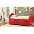 Hokku Designs Rhine Twin Daybed w/ Trundle Upholste/Metal in Red | 38.5 H x 42 W x 83 D in | Wayfair 8935B1D7C531467883B609D63EE7BD32