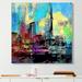 Latitude Run® 'Toronto Harbour 1' Graphic Art Print on Wrapped Canvas in Blue/Red | 24 H x 24 W x 1 D in | Wayfair LATT6938 38557740