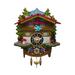 Loon Peak® Battery Operated Forest & Bird Swing Cuckoo Wall Clock Wood in Brown/Green/Pink | 5.5 H x 5 W x 3.25 D in | Wayfair LOPK1729 40242037