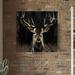 Loon Peak® 'Young Buck' Painting Print on Wrapped Canvas in Black/Green | 28 H x 28 W x 1.5 D in | Wayfair LNPK9052 39986105