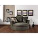 Barrel Chair - Wade Logan® Beall 61" Wide Barrel Chair Polyester/Velvet in Brown | 37 H x 61 W x 61 D in | Wayfair LFMF3347 45559342