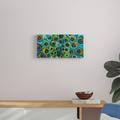Latitude Run® 'Beaded Peacock' by Eli Halpin - Wrapped Canvas Print Canvas in Blue/Green | 12 H x 24 W x 1.5 D in | Wayfair LRUN8230 39875256