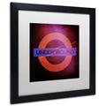 Latitude Run® Subway City Art London Framed Graphic Art Canvas, Wood in Indigo/Orange | 16 H x 16 W x 0.5 D in | Wayfair LTRN8229 30966504