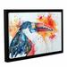 Latitude Run® Toucan Framed Painting Print Canvas in Blue/Orange/Red | 8 H x 12 W x 2 D in | Wayfair LTRN6716 33280936