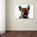 Latitude Run® French Bulldog Graphic Art on Wrapped Canvas Metal in Green/Red/Yellow | 24 H x 32 W x 2 D in | Wayfair LTRN7931 30965581