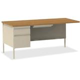 Lorell Fortress Right Pedestal Desk Wood/Metal in Brown | 24 D in | Wayfair 60917