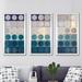 Latitude Run® Circles & Squares 51, Ocean s' Framed Acrylic Painting Print on Canvas Multi-Piece Image on Acrylic in Blue | Wayfair