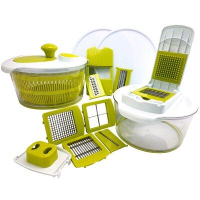 Mega Chef 17-Piece Salad Spinning Slicer, Dicer & Chopper Set Plastic in Green | Wayfair 950103126M