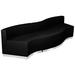 Black Sectional - Flash Furniture Hercules Alon 3 PC Soft Modular Reception Configuration w/Taut Back &Seat Faux | 27 H x 101 W x 27.5 D in | Wayfair