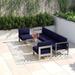 Ivy Bronx Shore 5-piece Outdoor Patio Aluminum Sectional Sofa Set in Blue | Wayfair ORNE3669 41988417