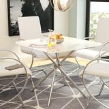 Orren Ellis Mahaney 35.55" Square Dining Table Glass in Gray/Green | 29.72 H x 35.55 W x 35.55 D in | Wayfair OREL8805 41389725