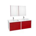 Orren Ellis Jager 46.3" Double Bathroom Vanity Set Wood/Ceramic in Red | 46.8 H x 46.3 W x 18.07 D in | Wayfair ORNL2236 45265622