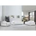 Orren Ellis Hawkesbury Common Luxury Top Grain Italian Upholstered Complete Leather 3 Piece Living Room Set Genuine Leather in White | Wayfair Living Room Sets