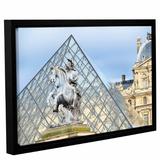 Ebern Designs King Louis XIV in Front of the Glass Pyramid Framed Photographic Print on Wrapped Canvas Canvas | 16 H x 24 W x 2 D in | Wayfair
