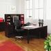 Alera® Valencia Series Peninsula Desk Wood/Metal in Brown/Gray/Red | 29.5 H x 71 W x 35.5 D in | Wayfair ALEVA277236MC