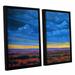 Red Barrel Studio® 'Shadow Moses' 2 Piece Framed Painting Print on Canvas Set Canvas in Blue/Red/Yellow | 24 H x 32 W x 2 D in | Wayfair