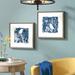 Lark Manor™ Indigo Bird - 2 Piece Picture Frame Print Set on Canvas Canvas, Glass in Blue/White | 1.5 D in | Wayfair