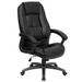 Red Barrel Studio® Brookline High Back LeatherSoft Swivel Ergonomic Office Chair w/Deep Curved Lumbar Upholstered/Metal in Brown | Wayfair
