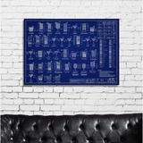 Williston Forge Happy Hour Specs Indigo - Wrapped Canvas Graphic Art Print Canvas, Wood in White/Brown | 36 H x 54 W x 2 D in | Wayfair