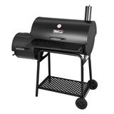Royal Gourmet 30" Barrel Charcoal Grill w/ Smoker & Front Table Porcelain-Coated Grates/Stainless Steel/Steel in Black/Gray | Wayfair CC1830F