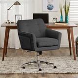 Serta at Home Serta Ashland Modern Office Chair, Mid-Back, Quality Memory Foam Cushion, Metal Base Chrome Finish Upholstered in Gray | Wayfair