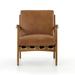 Armchair - 17 Stories Sigrid 28" Wide Top Grain Leather Armchair Wood/Genuine Leather in Brown | 33 H x 28 W x 32.75 D in | Wayfair