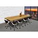 Symple Stuff Rectangular Solid Wood Conference Table & Chair Set Wood/Metal/Solid Wood in White | Wayfair SYPL4343 43986895