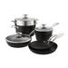 SCANPAN Pro IQ 9 Piece Aluminum Non Stick Aluminum Cookware Set Non Stick/Aluminum in Black/Gray | Wayfair 68000900