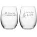 The Holiday Aisle® Holiday Spirits 2 Piece 21 oz. Stemless Wine Glass Set Glass | 4.63 H x 3.75 W in | Wayfair THDA2734 42182355