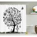 The Holiday Aisle® Halloween Decor Flying Witch Shower Curtain + Hooks Polyester | 70 H x 69 W in | Wayfair THLA2057 39394094