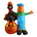 The Holiday Aisle® Thanksgiving Scarecrow Turkey Pumpkin Inflatable Polyester | 72 H x 35 W x 71 D in | Wayfair THLA2687 39716749