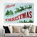 The Holiday Aisle® 'Vintage Xmas' Wrapped Canvas Graphic Art on Canvas Canvas, Wood in Green/Red | 20 H x 30 W x 1.5 D in | Wayfair