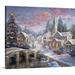 The Holiday Aisle® 'Heaven on Earth' Painting Print on Wrapped Canvas Canvas, Polyester in Blue/Pink/White | 24 H x 30 W x 1.25 D in | Wayfair